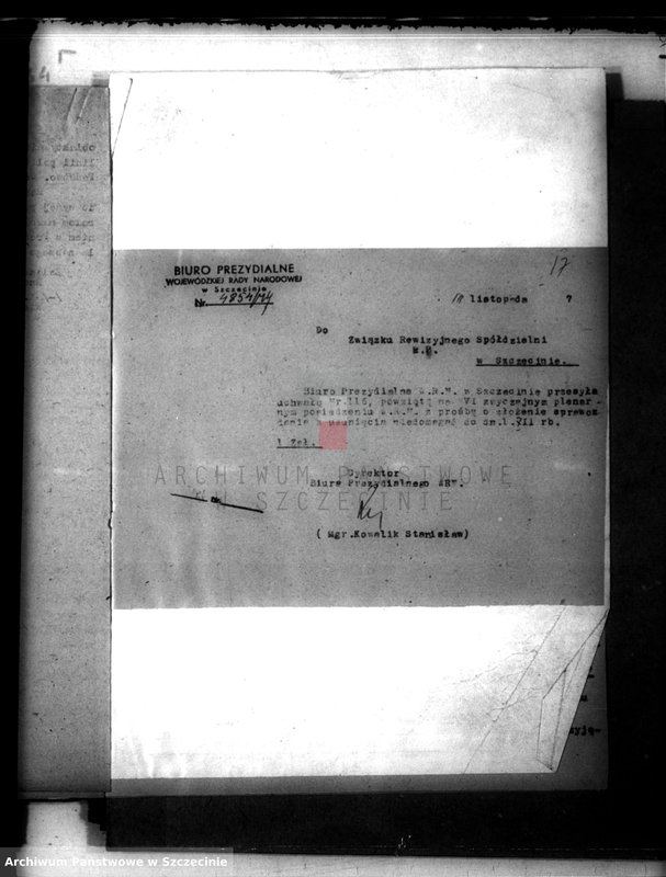 Obraz 12 z jednostki "Związek Rewizyjny Spółdzielni R.P.Okręg Szczeciński - korespondencja"