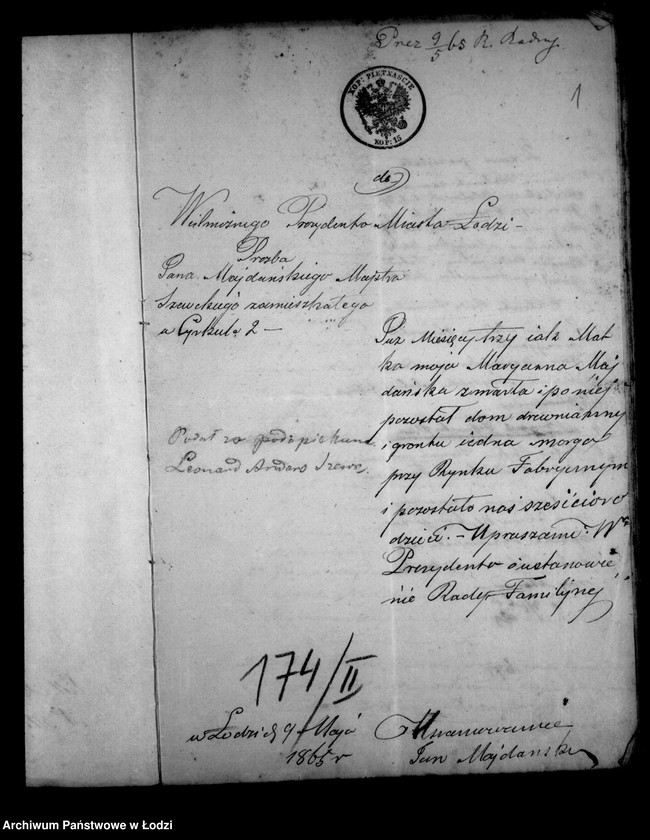 Obraz 5 z jednostki "Akta tyczące się ustanowienia opieki nad nieletnimi Brygidą i Józefem rodzeństwem Majdańskimi pozostałymi i dopełnionego spisu inwentarza pozostałości"