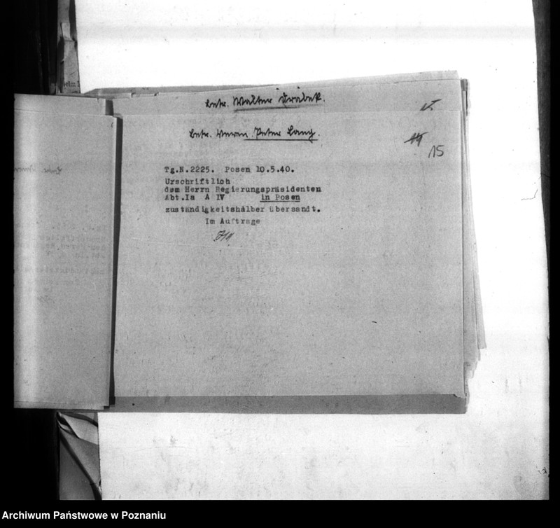 Obraz 19 z jednostki "Weiterleitung von Vermisstenmeldungen an die Regierung Posen, Abteilung Ia (Poznań)"
