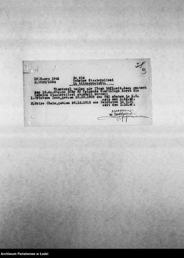 Obraz 12 z jednostki "[Korespondencja PSŻ z Centralnym Więzieniem]"