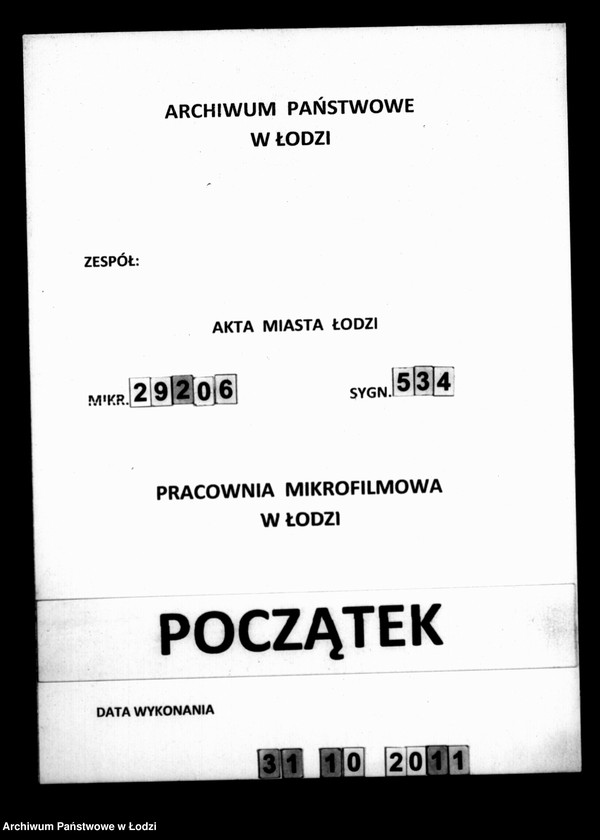 Obraz 1 z jednostki "Akta tyczące się regulacji osady sukienniczej"