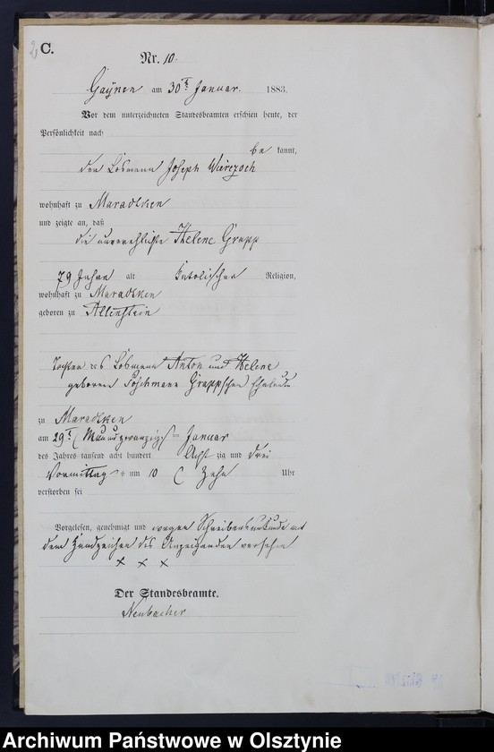 Obraz z jednostki "Sterbe-Haupt-Register Nr 9 - 65"