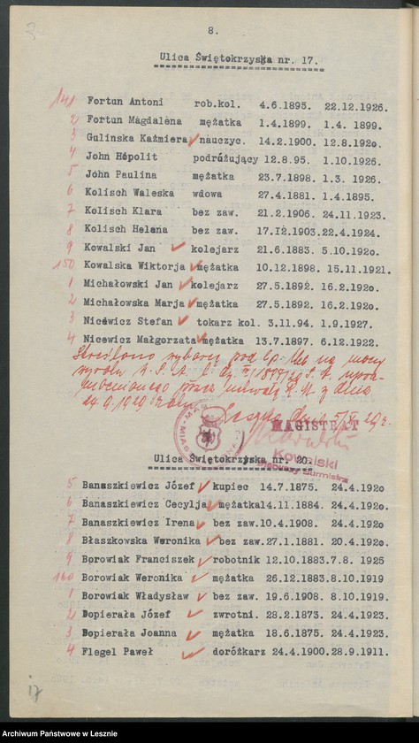 Obraz 11 z jednostki "[Obwód VII - głosuje w Katolickiej Powszechnej Szkole Żeńskiej /listy wyborców/]"