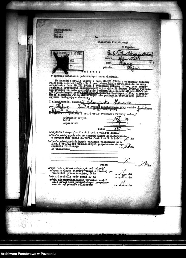 Obraz 20 z jednostki "Majątek Mianowice wyłączenie z art. 4,5 ustawy o reformie rolnej Paweł Tschuschke - spadkobierca"