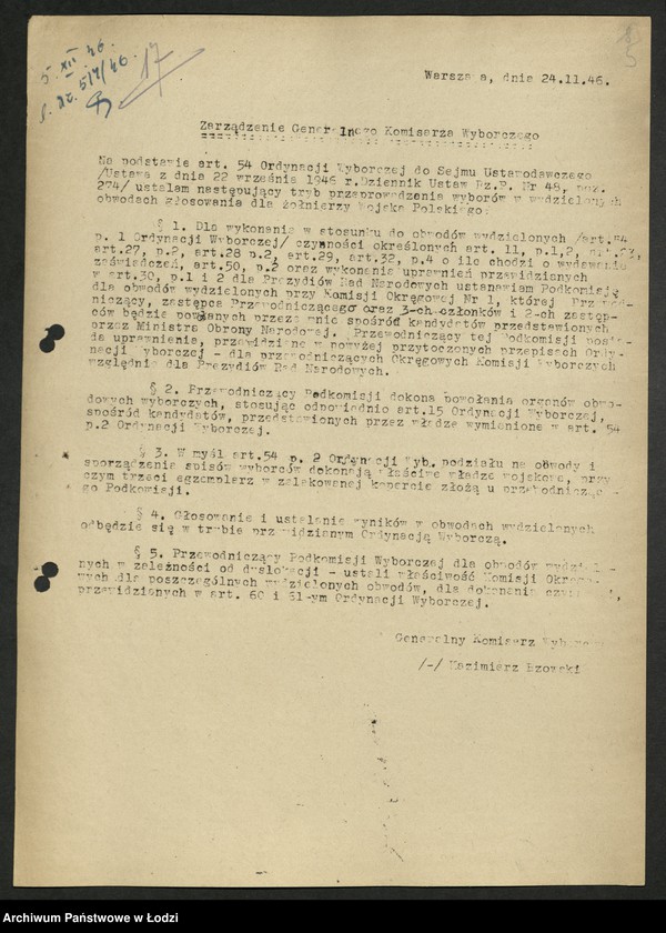 Obraz 6 z jednostki "Wybory do Sejmu Ustawodawczego; instrukcje, zarządzenia, okólniki, sprawozdania dotyczące kampanii wyborczej"