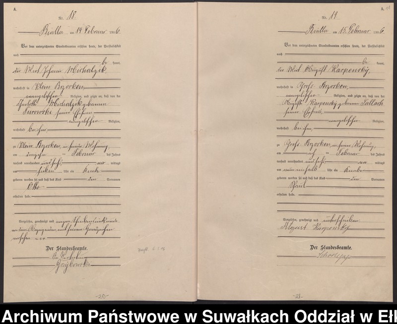 image.from.unit.number "Geburts-Haupt-Register des Königlichen Preussischen Standes-Amtes Bialla Kreis Johannisburg"