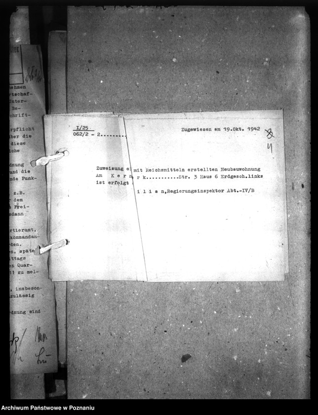 Obraz 7 z jednostki "Wohnungszuweisungen für Deutsche. Verdrängung der Polen."