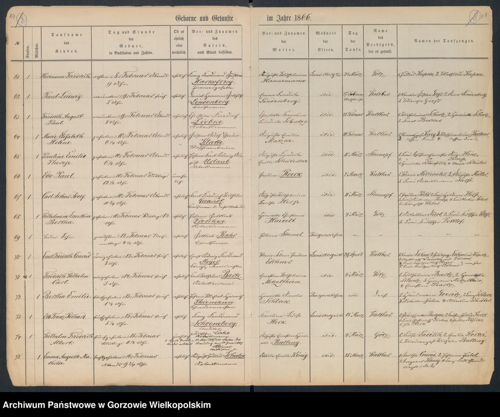 image.from.unit.number "Duplikate der Hauptkirche zu Landsberg an der Warthe (zawiera też księgę zgonów Konkordienkirche z 1866 r.)"