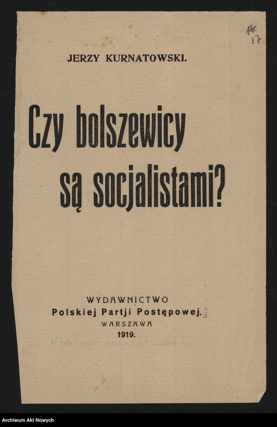 image.from.unit.number "Programy, deklaracje ugrupowań politycznych, głównie antykomunistyczne. Memoriał Rozwadowskiego"