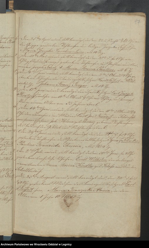 image.from.unit.number "Duplicate des Registers über die vorgekommenen Trauungen, Geburten und Begrabnisse"