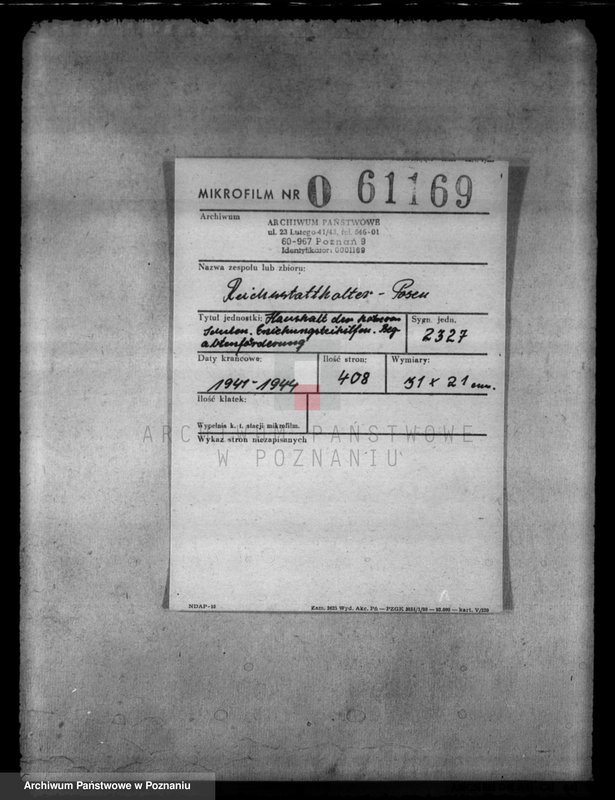 Obraz 2 z jednostki "Haushalt des höheren Schulen. Erziehungsbeihilfen. Begabtenförderung"