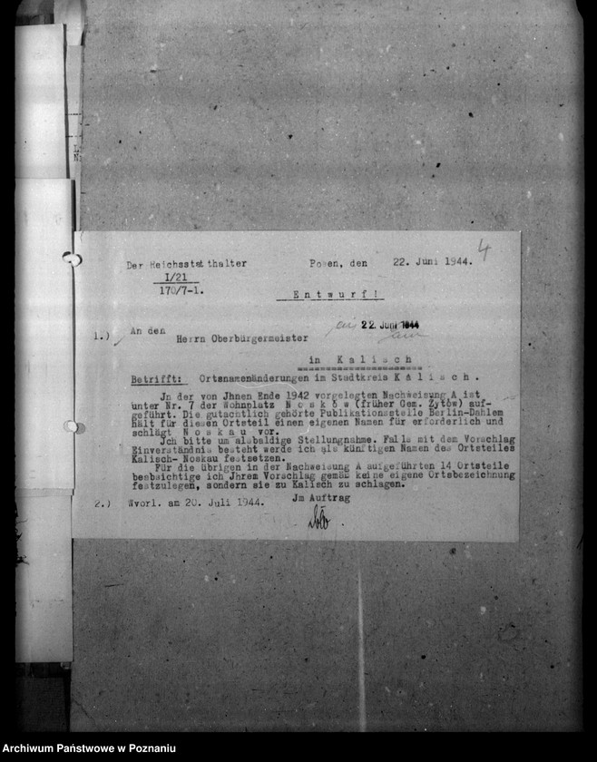 Obraz 8 z jednostki "Kalisch - Stadt, miasto Kalisz (Zmiany nazw miejscowości)"