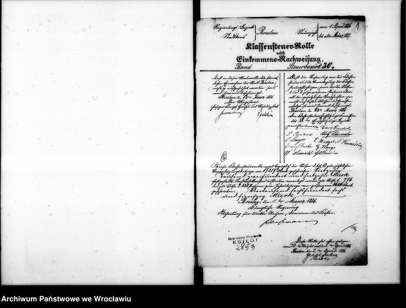 image.from.unit.number "Klassensteuerrolle nebst Eikommens - Nachweisung"