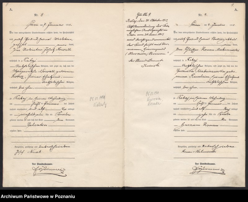 Obraz 7 z jednostki "Księga miejscowa urodzeń [Rejestr główny urodzeń]"