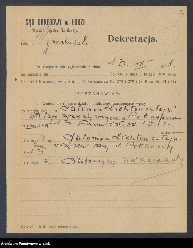 Obraz 5 z jednostki "Salomon Lichtensztejn – sklep spożywczy"