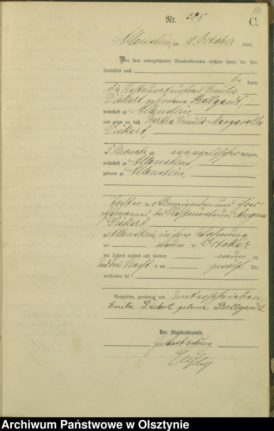 image.from.unit.number "Sterbe-Haupt-Register Tom II,Nr 316 - 463"