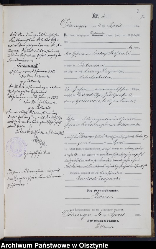 image.from.unit.number "Sterbe-Neben-Register Nr 1 - 43"