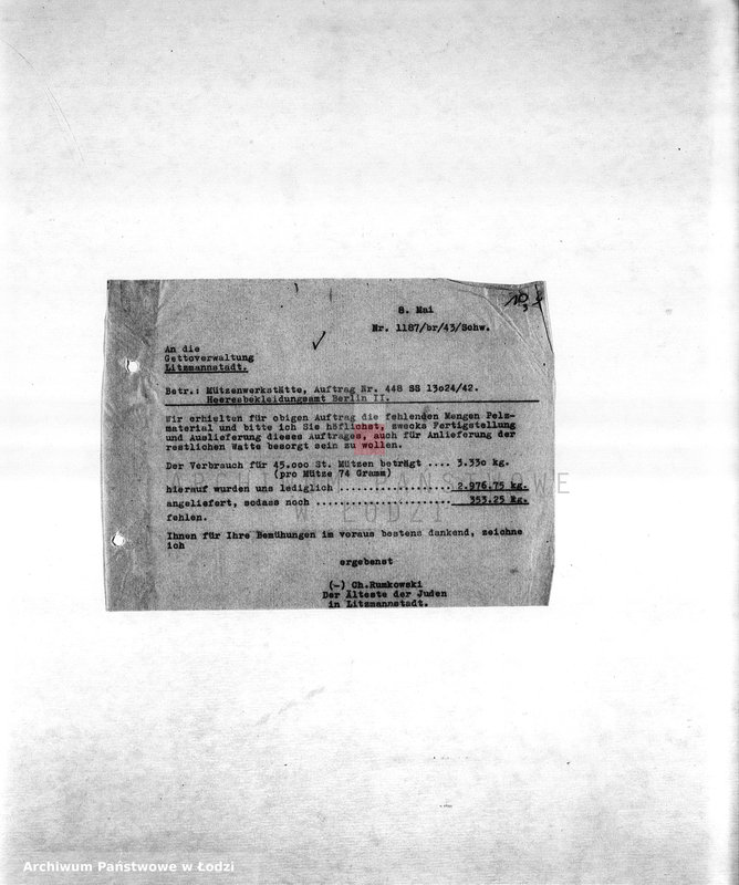 Obraz 13 z jednostki "Arbeitsressort M-P [Niemieckie zamówienia skierowane do resortów pracy, produkcja, zapotrzebowania materiałów do produkcji]"