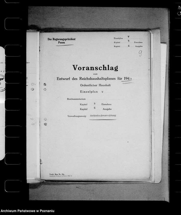 Obraz 13 z jednostki "Voranschlag- Medizinalverwaltung"