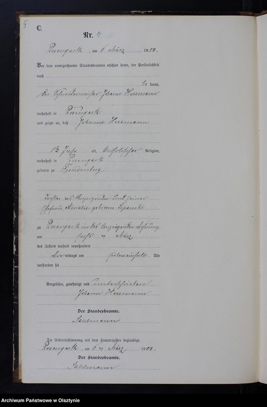 image.from.unit.number "Sterbe-Neben-Register Nr 1 - 43"