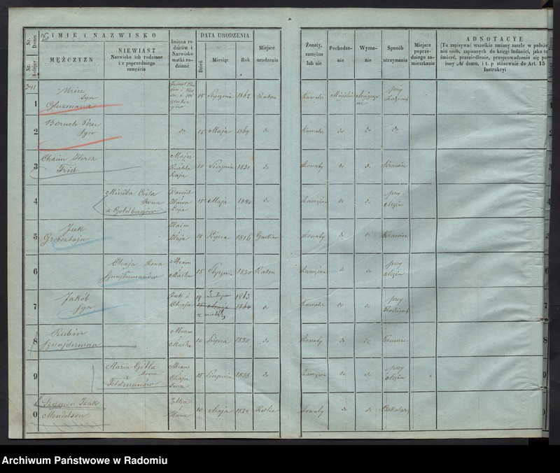image.from.unit.number "Księga ludności stałej m. Radomia. 341- 366"