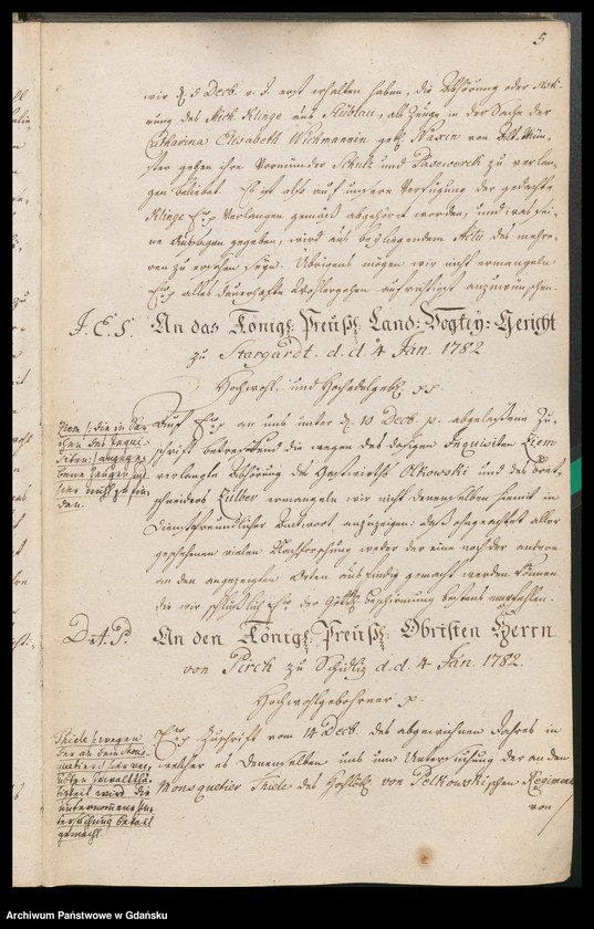 image.from.unit.number "[Liber missivarum]. Register über vorstehende Briefe von Jahr 1782. Register derer an welche vorstehende Briefe geschrieben worden vom J. 1782"