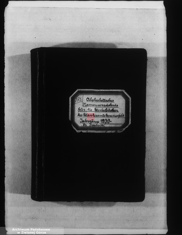 image.from.unit.number "Alphabetisches Namenverzeichnis für die Sterbebücher des Standesamts Sommerfeld"