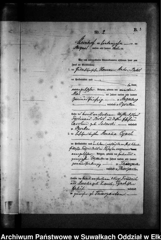 image.from.unit.number "Heiraths-Neben-Register des Preussischen Standes-Amtes Gr. Strengeln Kreis Angerburg"