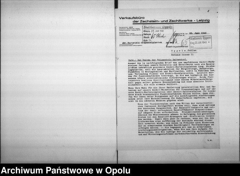 Obraz 5 z jednostki "[Oferta firmy "Zechstein- und Zechitwerke - Leipzig" dotycząca budowy szkoły w Półwsi]"