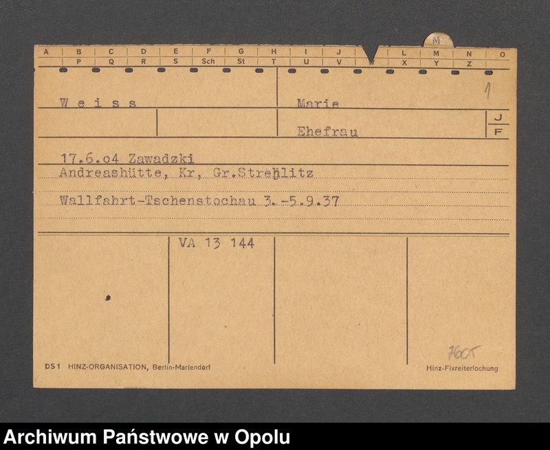 Obraz 3 z jednostki "[Weiss Marie, ur. 17.06.1904 r. Zawadzki]"