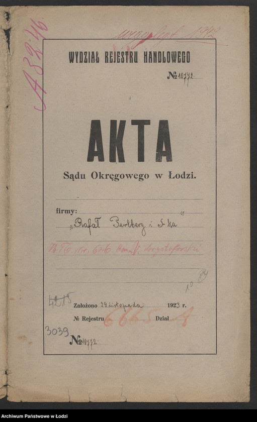 Obraz 2 z jednostki "R.Perlberg i H.Tajchman- kupno i sprzedaż towarów manufakturowych"