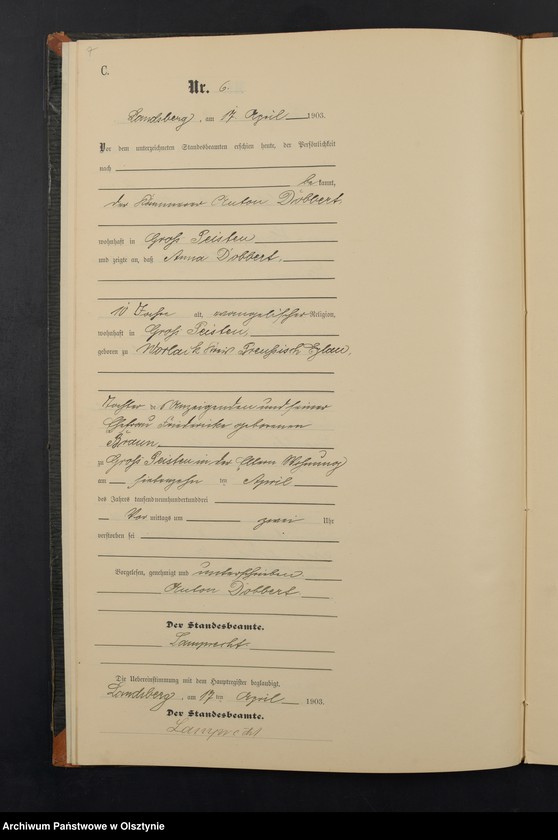 image.from.unit.number "Sterbe-Neben-Register Nr 1 - 25"