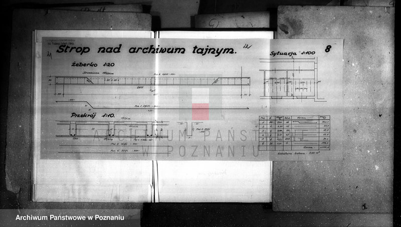 Obraz 15 z jednostki "Rysunki konstrukcyjne do obliczenia statycznego konstrukcji i żelbetonowych przy przebudowie budynku administracyjnego fabryki maszyn H. Cegielski S. A. Poznań Oddział w Rzeszowie"
