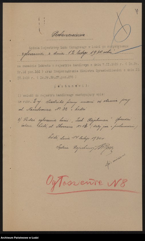 Obraz 9 z jednostki "Icek Rajchman – sprzedaż żelaza"