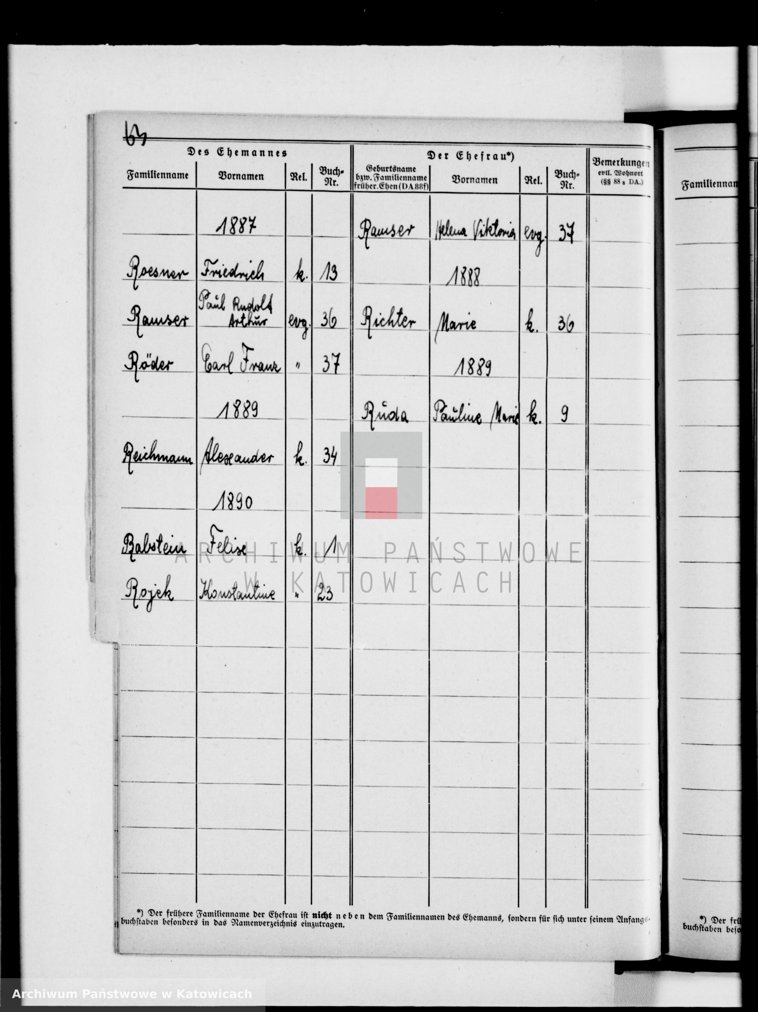 Skan z jednostki: Skorowidz do ksiąg małżeństw za lata 1874-1890