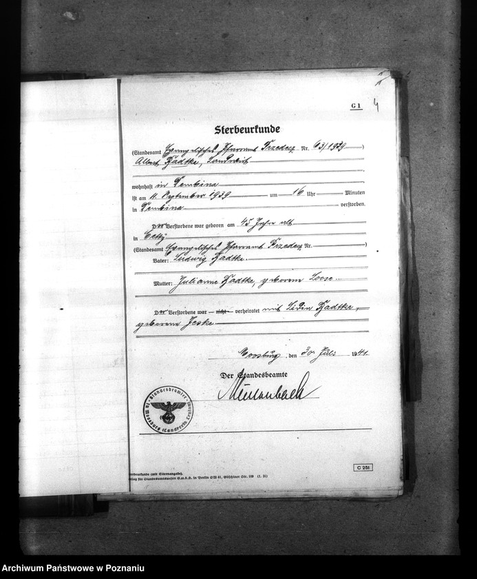 Obraz 8 z jednostki "Spisy miejscowych Niemców, którzy zginęli w 1939 roku. Kreis Leslau (Włocławek)"