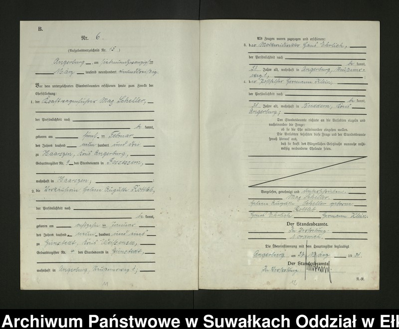 image.from.unit.number "[Heirats - Register (Neben - Register) Standesamt Angerburg einschl. der Bezirke, Gr. Strengeln, Prinowen und Kehlen Kreis Angerburg]"