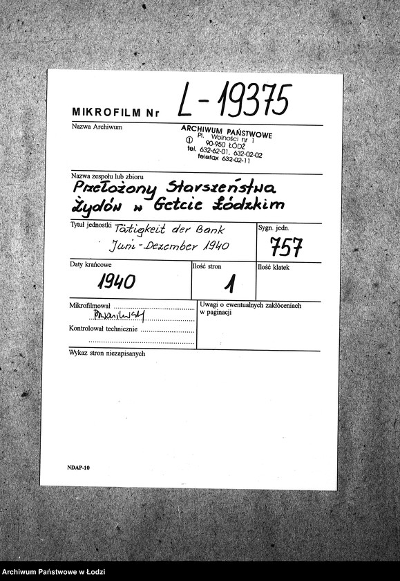 Obraz 2 z jednostki "Tätigkeit der Bank"