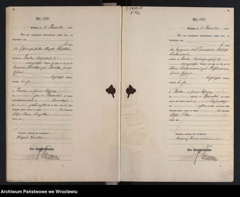 image.from.unit.number "Geburts-Haupt-Register Breslau II 1890 Band 15"