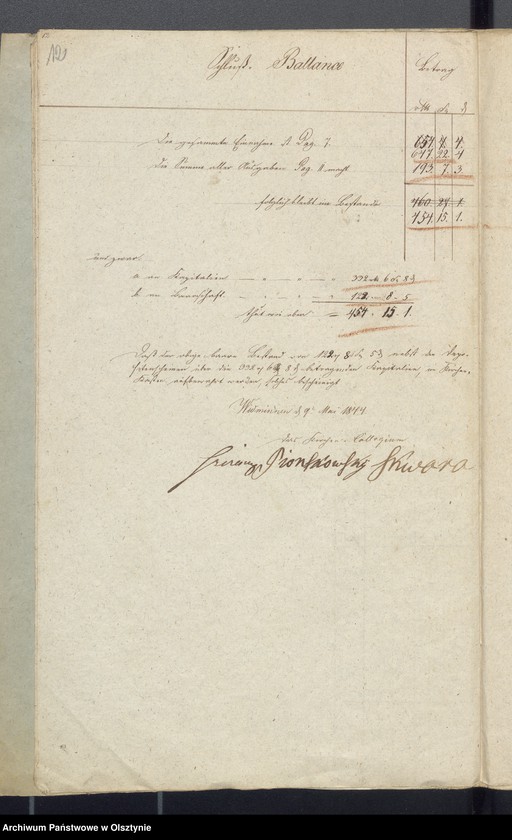 image.from.unit.number "Rechnung des Kirchspiels Schulkasse zu Widminnen"