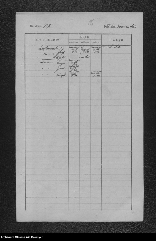 Obraz 18 z jednostki "Parafia: Kołomyja. Dekanat: Kołomyja. Status animarum pro pago Trościanka. [Spis imienny parafian dla wsi Trościanka]."