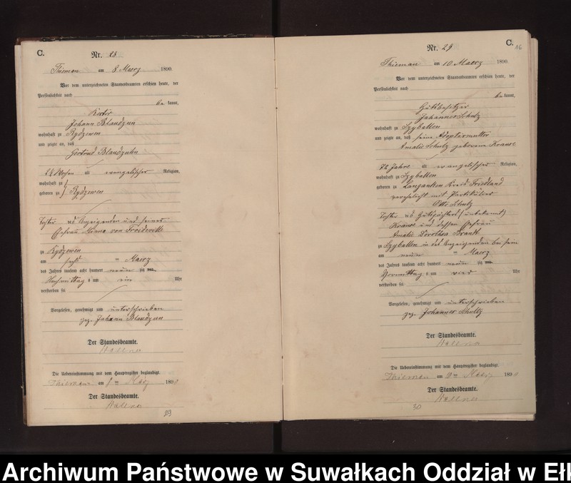 image.from.unit.number "Sterbe-Neben-Register des Preussischen Standes-Amtes Rydzewen Kreis Loetzen"