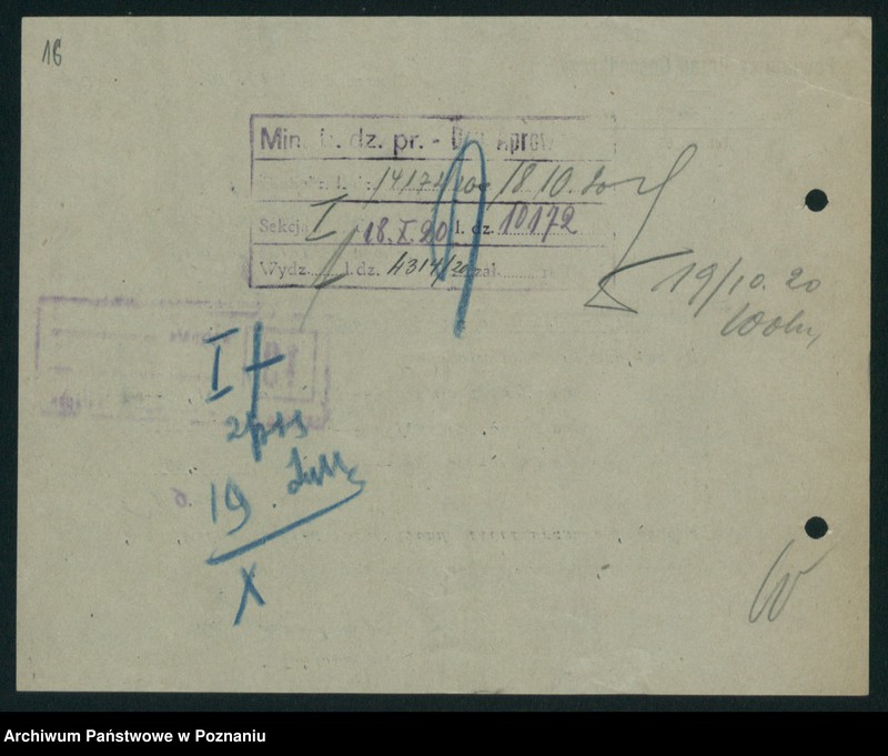 Obraz 19 z jednostki "[Statystyka produkcji rolnej - wynagrodzenia za oszacowanie plonów oraz stwierdzenie powierzchni zasiewów w 1920 roku]"