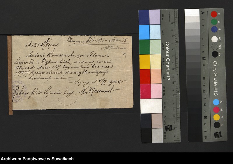 image.from.unit.number "Dokumenty Zaślubionych Smolańskiej parafii z 1922-1923 r."
