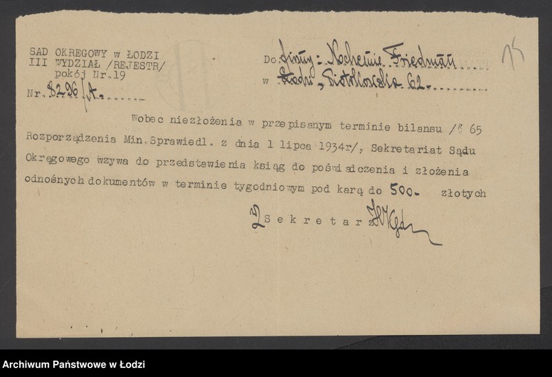 image.from.unit.number "Nochemie Friedman- sprzedaż przyborów fotograficznych"