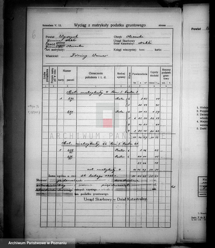 Obraz 14 z jednostki "Wyciągi z matrykuły podatku gruntowego majątku Samostrzel powiatu wyrzyskiego"