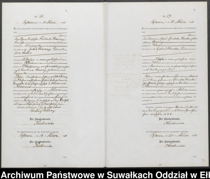image.from.unit.number "C 2. Sterbe=Register (Neben=Register) Standesamt Rydzewen"
