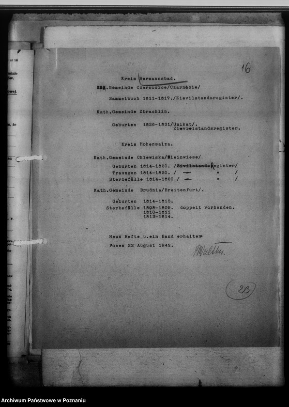 Obraz 20 z jednostki "Einziehungsprotokolle [ksiąg kościelnych] Kreis Hermannsbad [Ciechocinek powiat Aleksandrów Kujawski, województwo bydgoskie]"