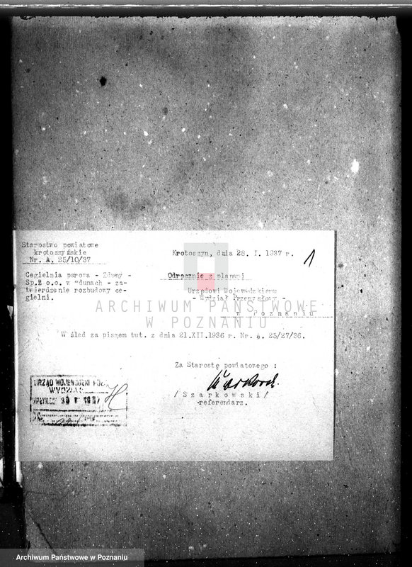 Obraz 6 z jednostki "Zatwierdzenie zakładu przemysłowego /cegielni parowej/ Fabryka dachówek i dren Spółka z o.o. B. Weber w Zdunach pow. krotoszyński"