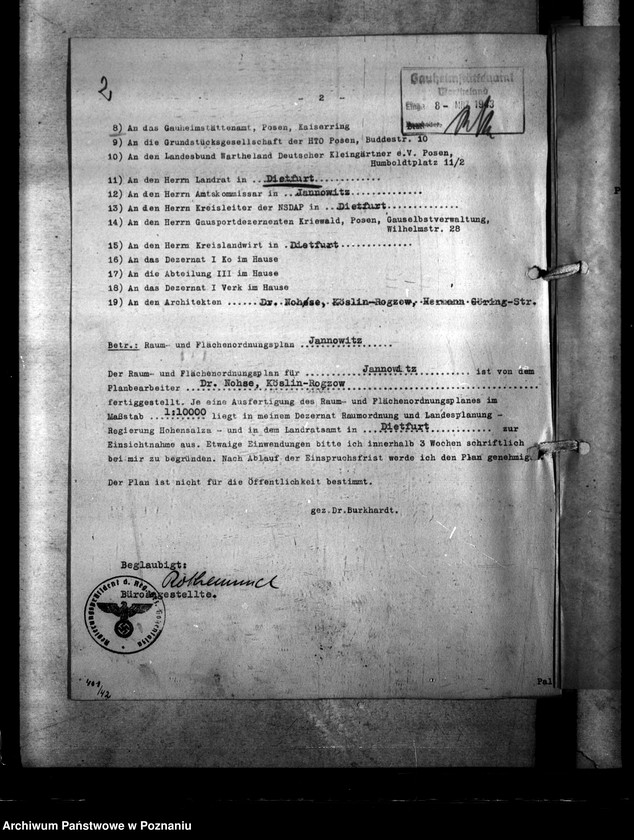 Obraz 6 z jednostki "Bebauungspläne von Dietfurt (Żnin), Gasten, Kutno, Hohensalza (Inowrocław), Mogilno, Konin, Warthbrücken (Koło)"